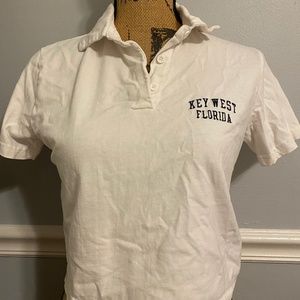 Brandy Melville white cropped key west polo